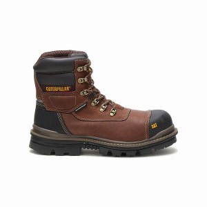 Caterpillar Adhesion Ice + Thinsulate Composite Toe Men's Work Boots Brown | 385972-LVX