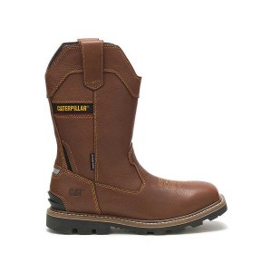 Caterpillar Cylinder Waterproof Pull-On Men's Work Boots Brown | 316780-IJP