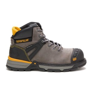 Caterpillar Excavator Superlite Waterproof Carbon Composite Toe Men's Work Boots Blue / Grey | 056274-OIX