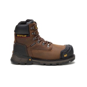 Caterpillar Excavator XL 6" Waterproof Composite Toe Men's Work Boots Dark / Brown | 478516-BSL