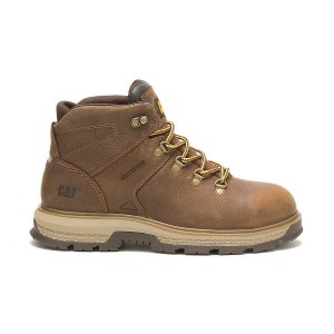 Caterpillar Exposition Hiker Waterproof Alloy Toe Men's Work Boots Brown | 910347-KEM