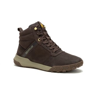 Caterpillar Hex Ready Mid Men's Boots Coffee | 763129-MNH