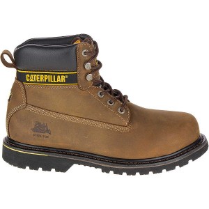 Caterpillar Holton Steel Toe S3 HRO SRC Men's Work Boots Dark / Brown | 608732-PDZ