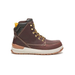 Caterpillar Impact Waterproof Carbon Composite Toe Men's Work Boots Brown | 130756-VFT