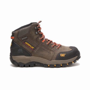 Caterpillar Navigator Mid Waterproof Steel Toe Men's Work Boots Dark / Grey | 406579-PQN