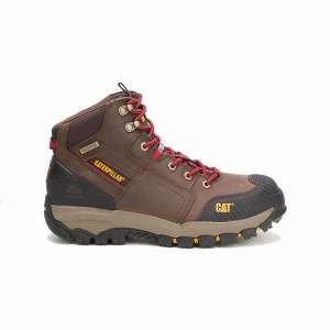 Caterpillar Navigator Mid Waterproof Steel Toe Men's Work Boots Brown | 453098-COR