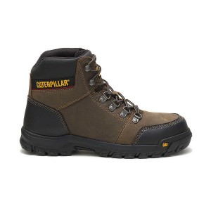 Caterpillar Outline Steel Toe Men's Work Boots Dark / Grey | 087429-SEP