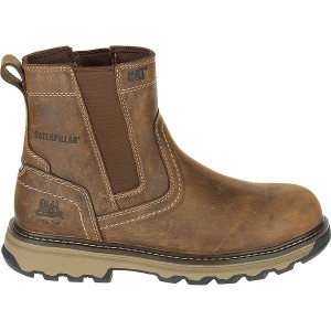 Caterpillar Pelton Steel Toe S1P HRO SRA Men's Work Boots Dark / Beige | 532419-ZHQ