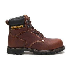 Caterpillar Second Shift Steel Toe Men's Work Boots Brown | 703248-EAC