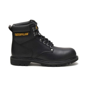 Caterpillar Second Shift Steel Toe Men's Work Boots Black | 495063-NLC