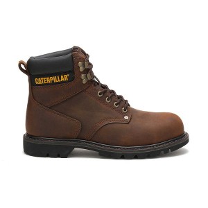 Caterpillar Second Shift Steel Toe Men's Work Boots Dark / Brown | 027156-PXR