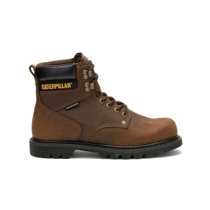 Caterpillar Second Shift Waterproof Men's Work Boots Dark / Brown | 276501-AUT