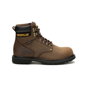 Caterpillar Second Shift Waterproof Steel Toe Men's Work Boots Dark / Brown | 650278-YBF