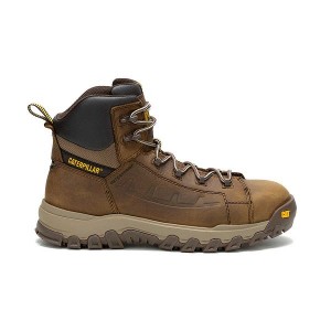 Caterpillar Threshold Rebound Waterproof Composite Toe Men's Work Boots Brown | 563281-HOB