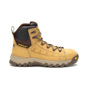 Caterpillar Threshold Rebound Waterproof Composite Toe Men's Work Boots Brown | 804753-LQG