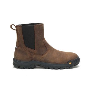 Caterpillar Wheelbase Steel Toe Men's Work Boots Brown | 937245-CLG