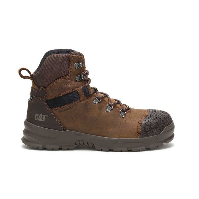 Caterpillar Accomplice X Waterproof Steel Toe Men\'s Work Boots Brown | 251098-YML