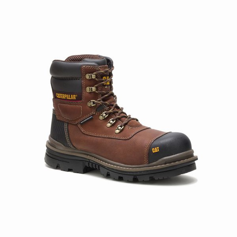 Caterpillar Adhesion Ice + Thinsulate Composite Toe Men's Work Boots Brown | 385972-LVX