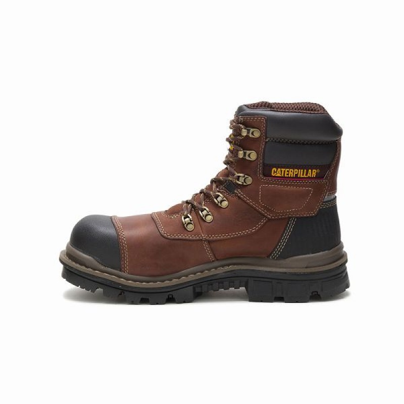 Caterpillar Adhesion Ice + Thinsulate Composite Toe Men's Work Boots Brown | 385972-LVX