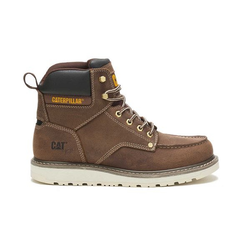 Caterpillar Calibrate Men\'s Work Boots Khaki | 169728-MUF