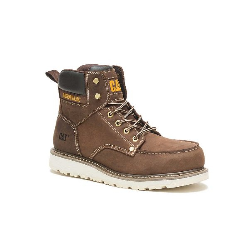 Caterpillar Calibrate Steel Toe Men's Work Boots Khaki | 236971-GNW