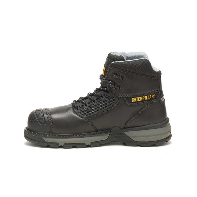 Caterpillar Excavator Superlite Cool Carbon Composite Toe Men's Work Boots Black | 581074-KBX