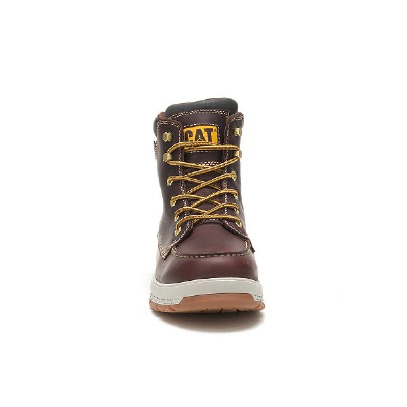 Caterpillar Impact Waterproof Men's Work Boots Brown | 586309-BHS