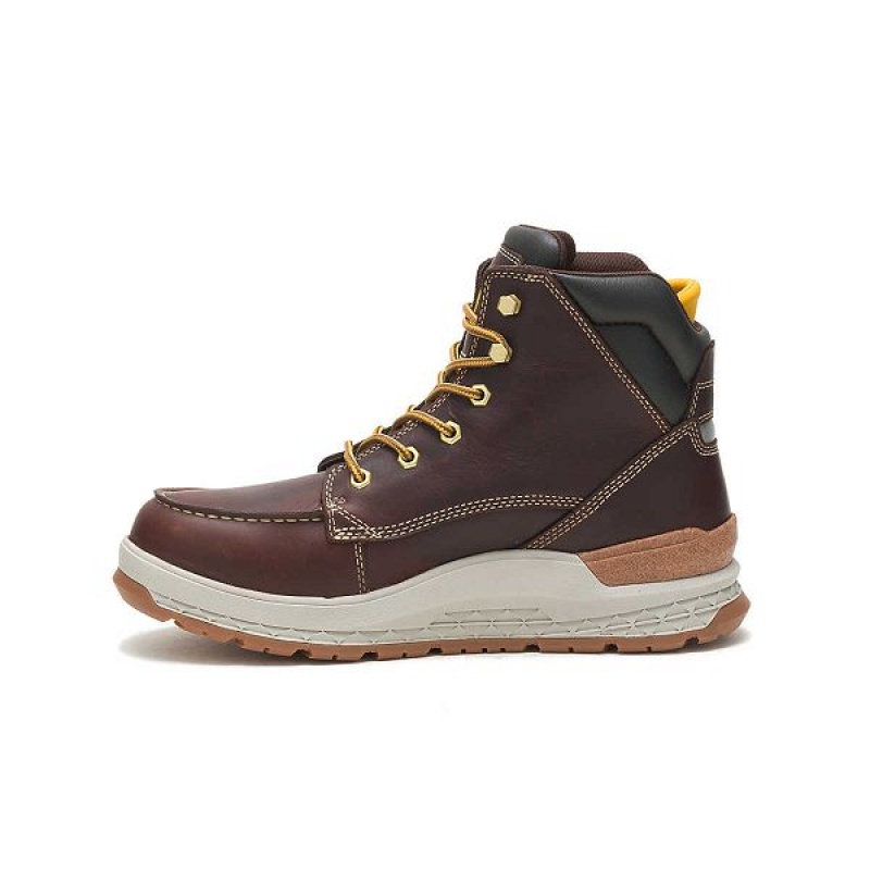 Caterpillar Impact Waterproof Men's Work Boots Brown | 586309-BHS