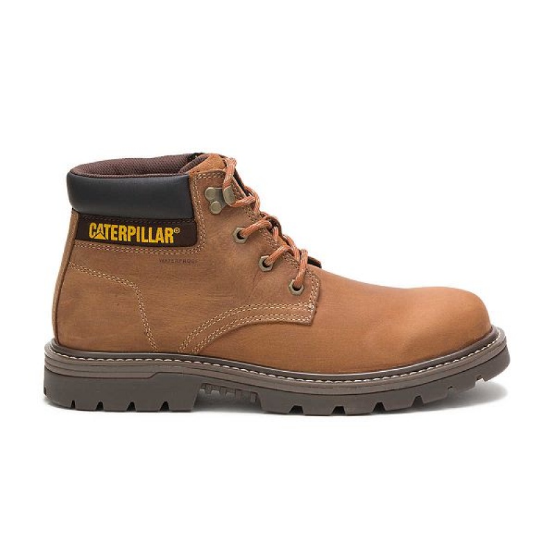 Caterpillar Outbase Waterproof Men\'s Work Boots Brown | 276108-BEF