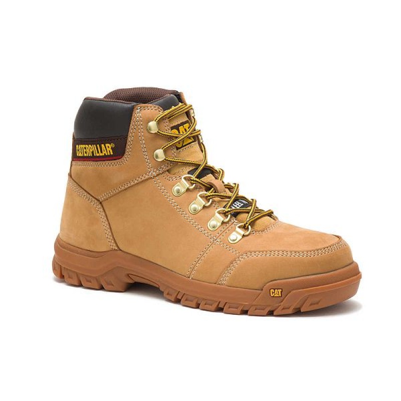 Caterpillar Outline Steel Toe Men's Work Boots Brown | 295401-GQA