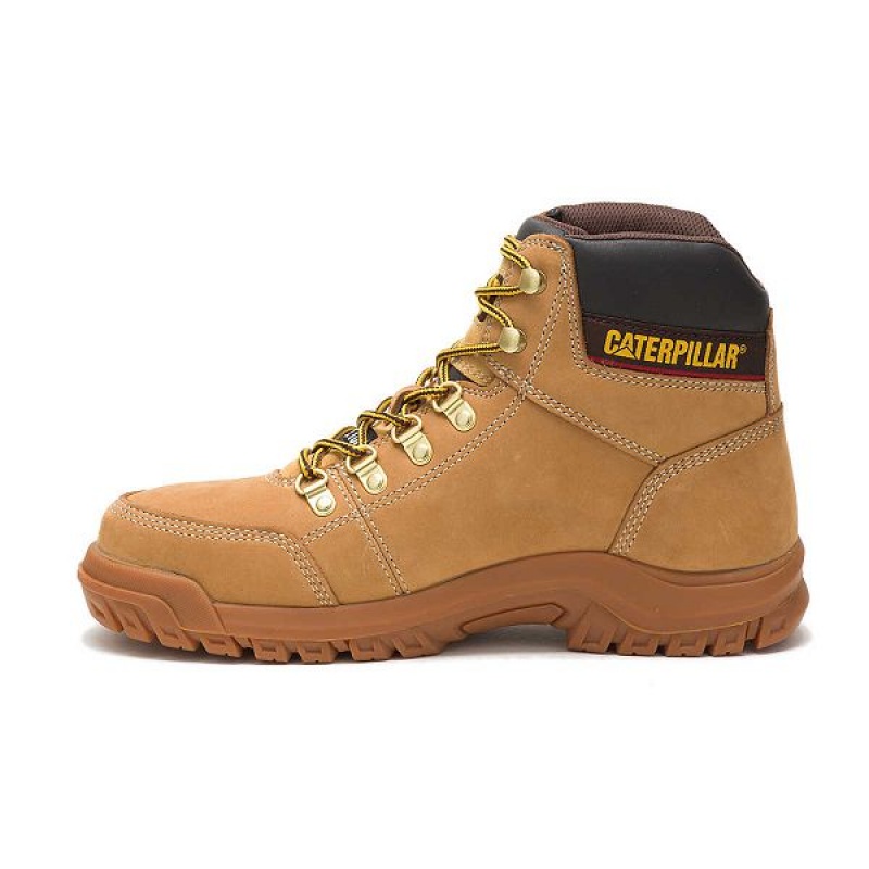 Caterpillar Outline Steel Toe Men's Work Boots Brown | 295401-GQA