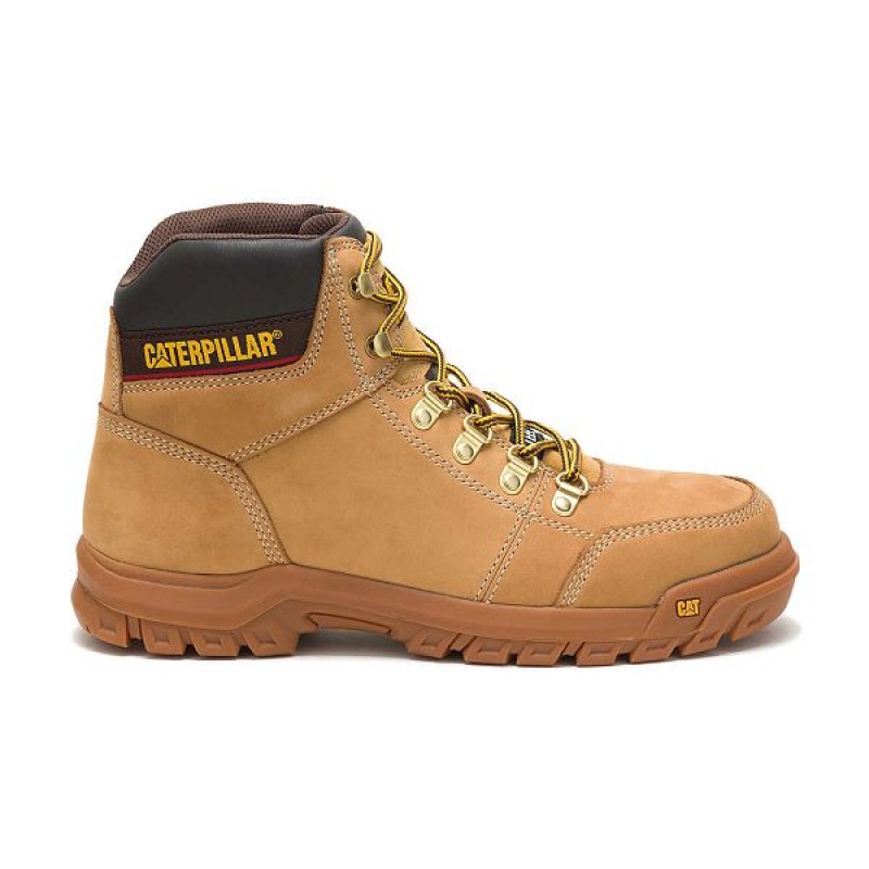 Caterpillar Outline Steel Toe Men\'s Work Boots Brown | 295401-GQA