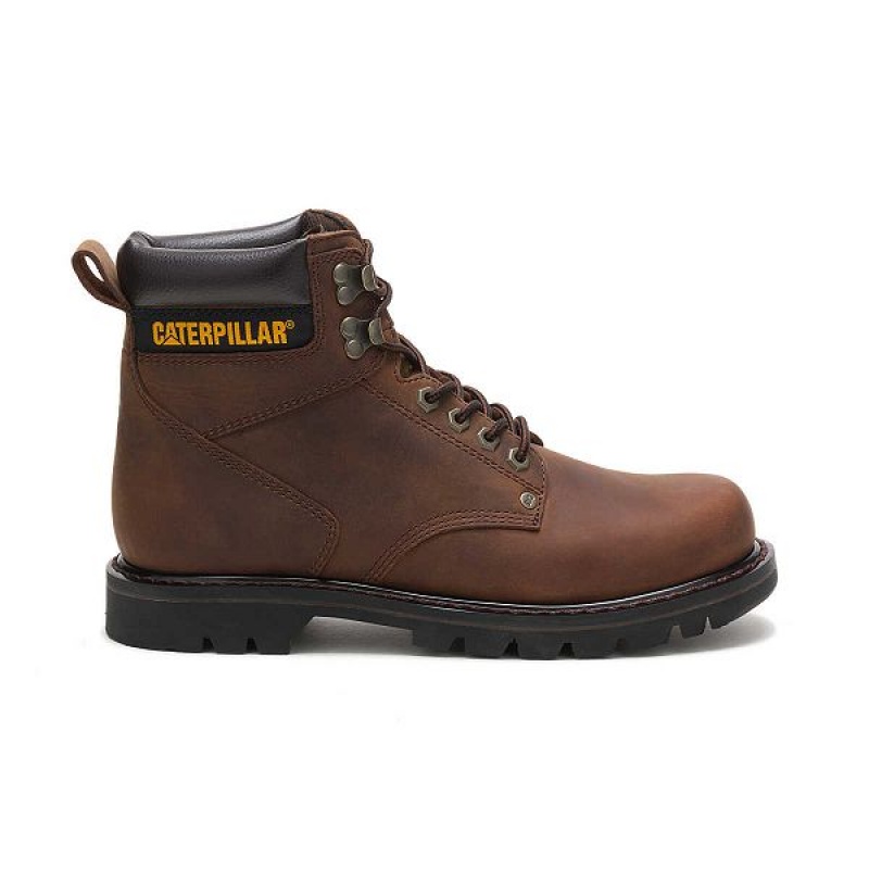 Caterpillar Second Shift Men\'s Work Boots Dark / Brown | 324819-NED