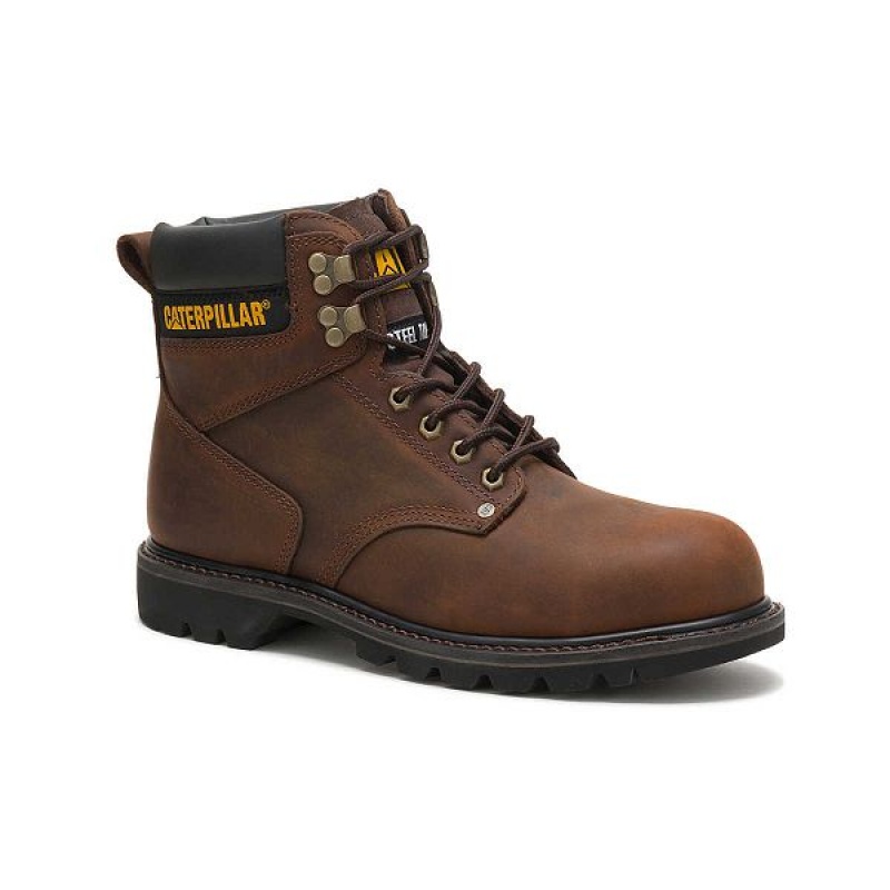 Caterpillar Second Shift Steel Toe Men's Work Boots Dark / Brown | 027156-PXR