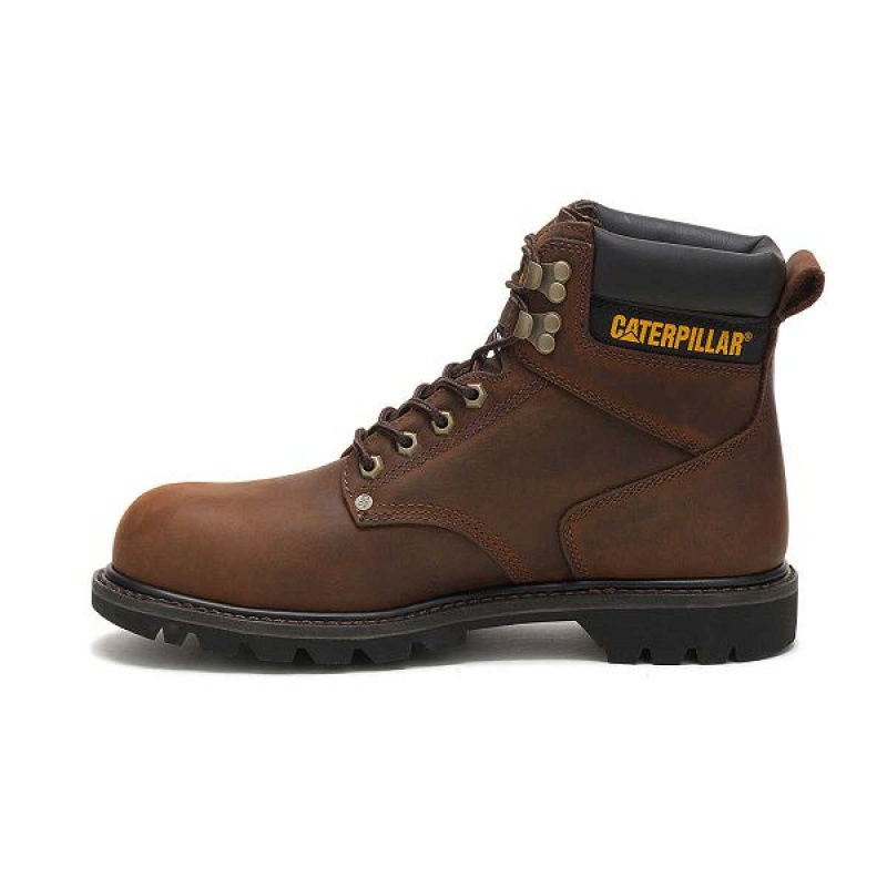 Caterpillar Second Shift Steel Toe Men's Work Boots Dark / Brown | 027156-PXR