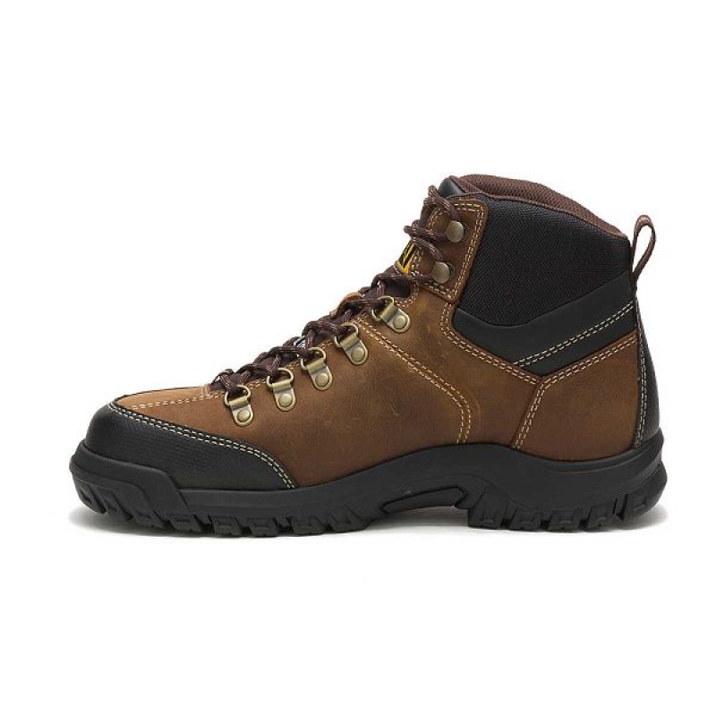 Caterpillar Threshold Waterproof Steel Toe Men's Work Boots Brown | 157093-ZPD