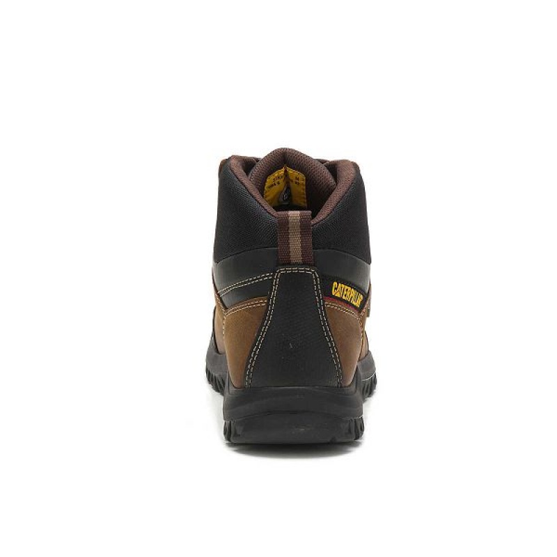 Caterpillar Threshold Waterproof Steel Toe Men's Work Boots Brown | 157093-ZPD