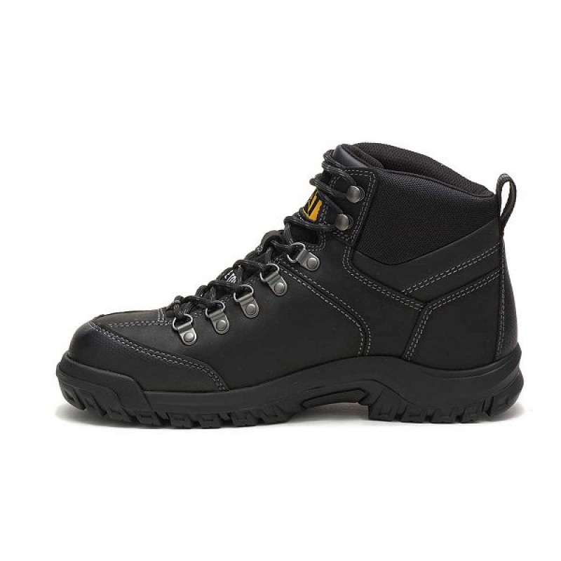 Caterpillar Threshold Waterproof Steel Toe Men's Work Boots Black | 045782-NRD