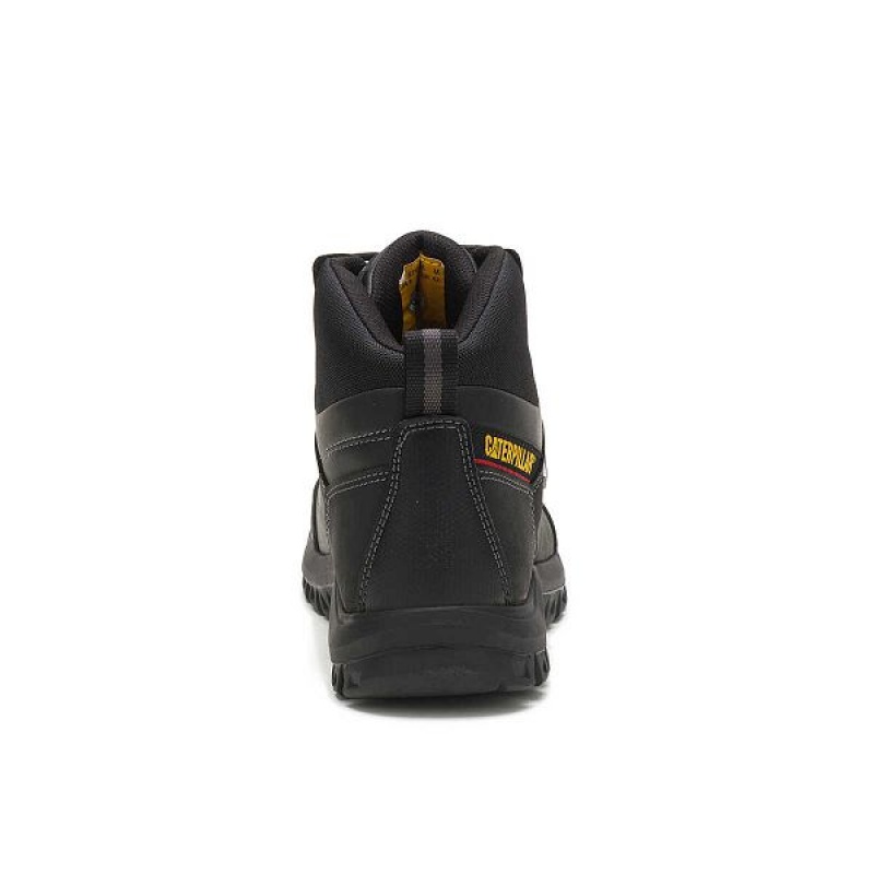 Caterpillar Threshold Waterproof Steel Toe Men's Work Boots Black | 045782-NRD